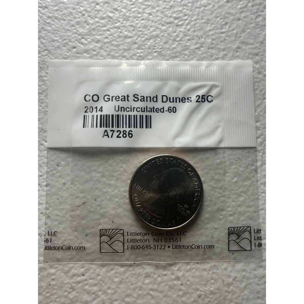 2014 Colorado Great Sand Dunes Quarter Uncirculated Littleton Coin Co A7286